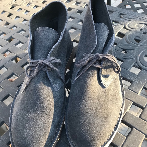 clarks boots mens silver